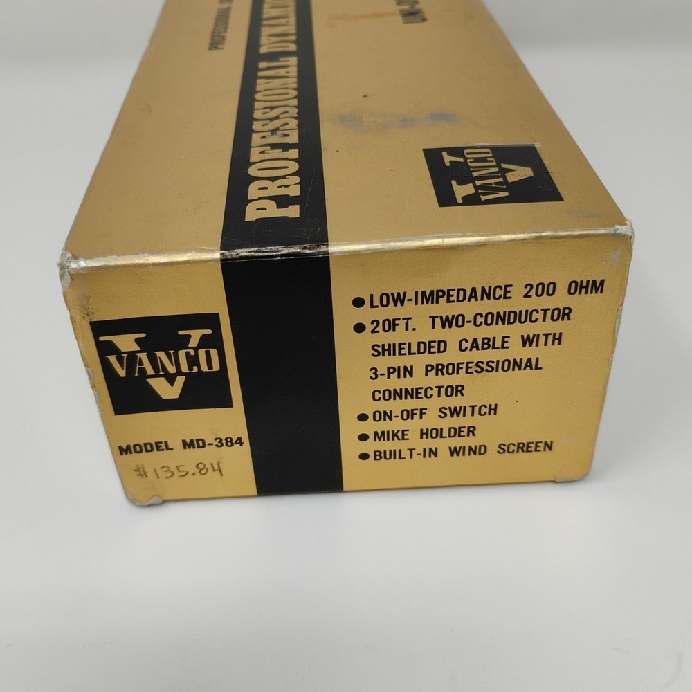VANCO MD-384 Unidirectional Dynamic Cardioid Microphone Japan Pre-Owned Not Used - Picture 6 of 13
